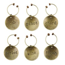TWINE Chateau Varietal金屬酒飲料吊飾, 6件