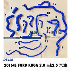 16年後 kuga mk3 汽油版 防爆水管 強化水管 全車 11件組 送束環, 藍色