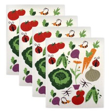 DESIGN IMPORTS 瑞典洗碗布廚房十字架, 4入, Veggie