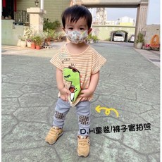 台灣現貨 春秋男童女童小童寶寶撞色格子補丁打底褲內搭褲