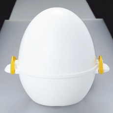 AKEBONO 曙產業 微波爐簡易烹飪水煮蛋蒸鍋 3格, 1個, 白+黃