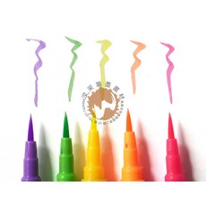 愛格詩雅 AKASHIYA Thin Line極細毛筆-螢光色系, 5, 螢光ピンク+螢光オレンジ+螢光イエロー+螢光グリーン+螢光パープル