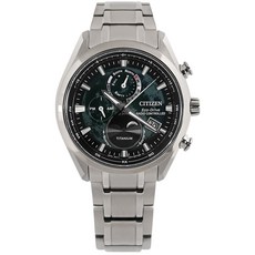 CITIZEN 光動能電波錶 萬年曆 藍寶石水晶玻璃 鈦金屬手錶 綠色 BY1010-81X 43mm
