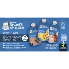 嘉寶水果優格最愛兒童冰沙 9片, 莓果口味+水蜜桃奶油口味+草莓香蕉口味, 891g, 1盒