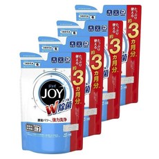 JOY 強力清潔洗碗機用清潔劑補充包, 4個, 490g