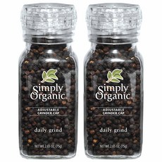 Simply Organic 研磨罐裝黑胡椒粒, 2罐, 75g