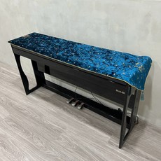 巴哈樂器設計鋼琴防塵罩 琴蓋布 質感絨布刺繡 裝飾 鋼琴罩 防塵蓋巾 蓋佈 三踏板 腳踏保護套, 三角流蘇星空藍