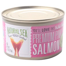 NATURAL SEA 鹽漬粉紅鮭魚罐頭, 1個, 213克