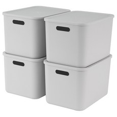 mb.ko 韓國產 多用途食品儲藏室收納箱, 灰色, 4個