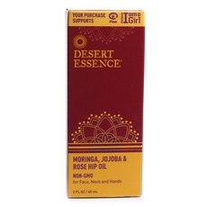 DESERT ESSENCE 辣木荷荷巴油和玫瑰果油, 60ml, 1入