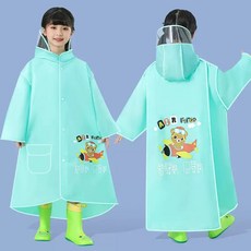 萱寶媽咪baby童裝館 兒童帶書包位加厚雨衣 卡通圖案 透明帽簷 兒童雨衣