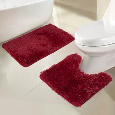 RT designer's collection Alti Jasper Shaggy Bath 腳踏板 2 件套, 1個, 勃艮第