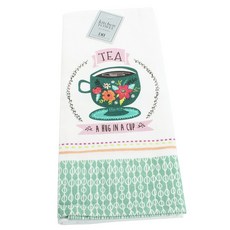 DESIGN IMPORTS 茶杯印花洗碗巾廚房十字架 45.7 x 71.1cm, 1個, 混色