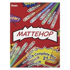 Pentel 飛龍文具 Mattehop全套高彩筆 21色, 1個, 混合顏色