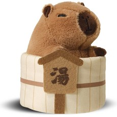 PurLab 神奇動物 泡澡水豚君 可愛造型 柔軟材質 貓咪互動玩具, 棕色, 1個