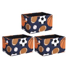 LUSH DECOR 印花可折疊收納箱 38.1*33*33cm, 3片, 運動的