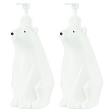 Hashy 北極熊浴室分裝瓶 L號, 2個, 白色