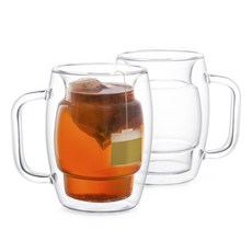 JoyJolt 雙壁新奇茶玻璃杯 300ml, 2件, 卡杜斯