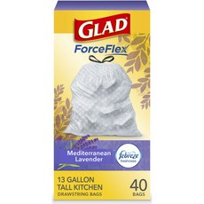 GLAD 佳能 Forceplex 抽繩袋 普通塑料袋 地中海薰衣草, 40入, 49.2L