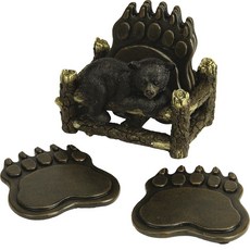 Rivers Edge熊杯墊組 杯墊 4個入, 熊掌