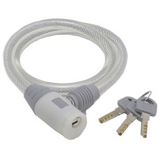 J&C LOCKS 自行車鋼絲鑰匙鎖, 1個, 白色