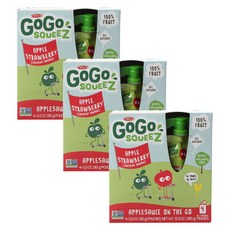 GOGO SQUEEZ 擠壓式水果泥, 蘋果草莓口味, 12包