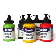 BONFIL手指彩繪顏料，安全無毒，色彩鮮豔，兒童繪畫最佳選擇