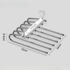 UFORE 折疊褲架 魔術褲架 多層褲架 褲子收納架 不鏽鋼伸縮褲架 折疊衣架 褲架 衣櫃衣物收納架, 1個, 詳見包裝