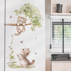 半島良品 DIY無痕創意壁貼, 薇葉鳴蟬 30x60