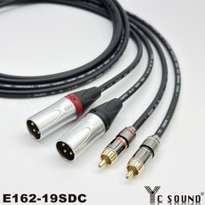 YC SOUND 頂配 XLR公轉RCA 公對公 AV 蓮花 梅花頭 AV線 音源線 AV轉XLR對RCA彎頭L型 平衡頭, E162-19SDC鍍鉻殼,30cm一對=兩條 黑+紅