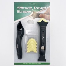 OKX矽利康刮刀 矽利康抹刀 矽膠去除刀 不鏽鋼雙頭刮刀, 黑色, 1個