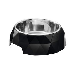 HUNTER 不鏽鋼寵物飼料碗 160ml, 1個, 黑色的