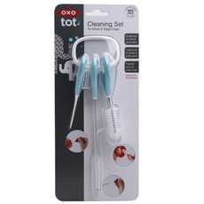 OXO 吸管奶嘴清潔刷 3入, 水藍色, 1入