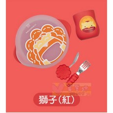 Marcus&Marcus 加拿大 動物樂園幼兒自主用餐訓練學習餐具, 灰色