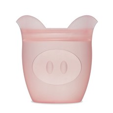 ZipTop 嬰兒動物造型矽膠夾鍊袋 118ml, 豬, 1入
