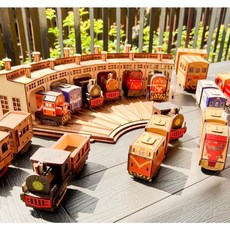 DIY組裝木製扇形火車庫模型玩具, 7號