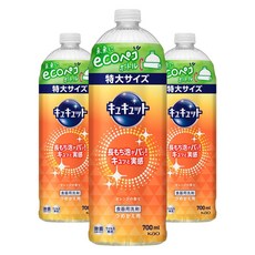 Kao 花王 Cucute 珂珂透 超濃縮洗碗凝露 柑橘香, 700ml, 3瓶