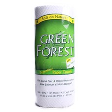 GREEN FOREST 捲筒式廚房紙巾, 104張, 1捲