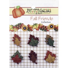 buttons galore&more Fall Friends 3D 鈕扣, 6入, Tumbling Leaves