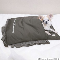 Onekosama 貓狗適用的荷葉邊睡墊, 1個, 灰棕色