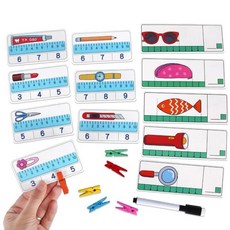 有趣的測量題卡（30張）木夾 兒童數學教具 幼兒園中大班數學自製教具