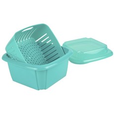 Hutzler Hutzler 3-in-1莓果盒食物保存容器瀝水籃, 1個, 綠松石