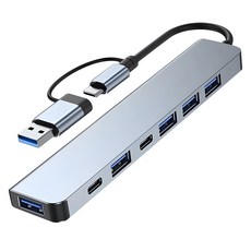 Rifpod Type-C USB 7合1介面集線器, 1個, 灰色