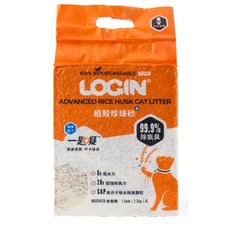 LOGIN 稻殼珍珠砂 1.5mm 2.5kg 升級貓砂，超強吸水結團穩固，高效除臭不黏底, 6個, 稻殼香