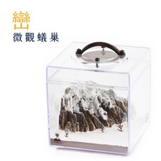 【捕蟻人】一體式蟻巢 自帶餵食區 微觀系列 鑾 純手工製作 精品蟻巢 10*10*10cm, 透明