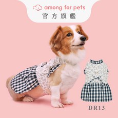 among for pets 寵物胸背衣 蒲Sarong長裙系列DR13 時尚寵物服裝 舒適透氣 保護頸椎, 藍, 1個
