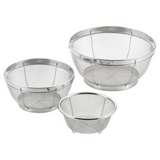 YOSHIKAWA 吉川 Miz Lead II不鏽鋼瀝水籃 3入組, 1個, 銀