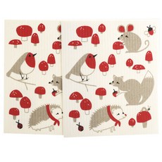 now DESIGNS 圖案印花廚房毛巾, 2入, 毒菌時間