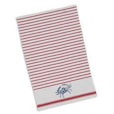 DESIGN IMPORTS 藍蟹條紋印花餐巾 45.7*71.1cm, 1個, 混色