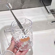 德利生活 透明水波紋漱口杯 冰川紋刷牙杯, 詳見商品包裝, 1個